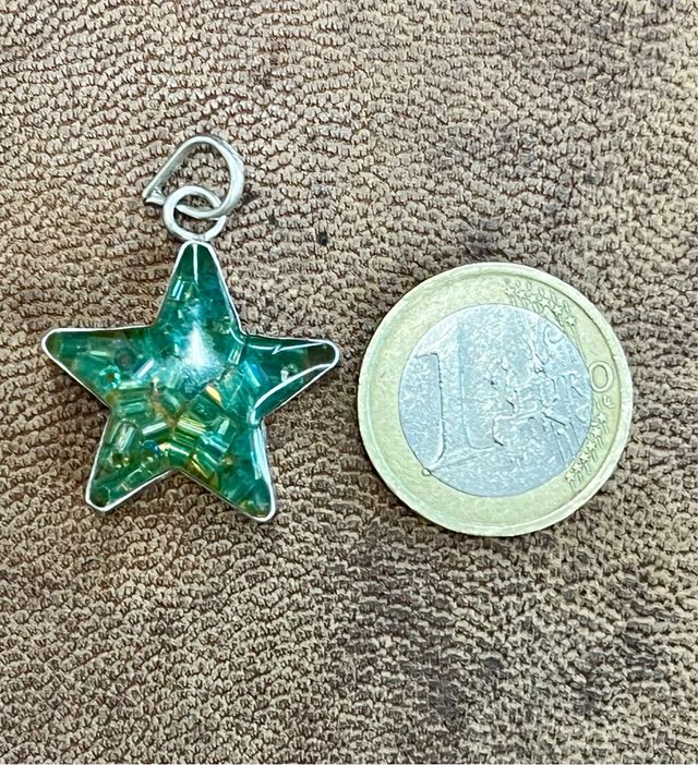 Colgante estrella plata- verde