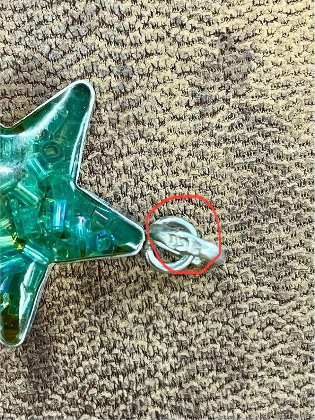 Colgante estrella plata- verde