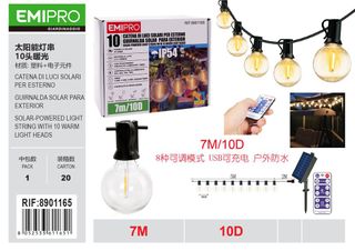 Luces solares LED exterior -7M 10D (sin bombillas)