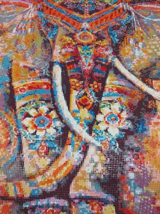 Cuadro Diamond Painting - Elefante (Terminado)