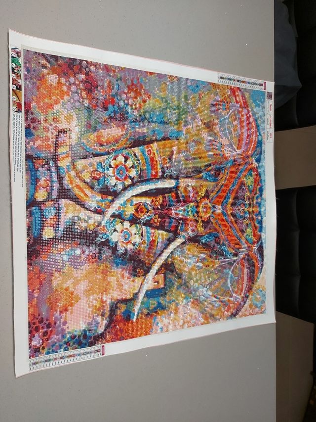 Cuadro Diamond Painting - Elefante (Terminado)