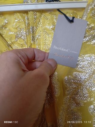 Vestido curto River Island dourado