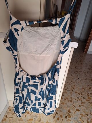 Vestito estivo corto bianco e blu