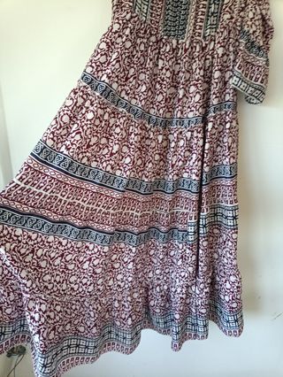 Vestido largo boho estampado étnico 
