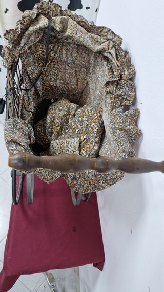 Cochecito bebé mimbre vintage