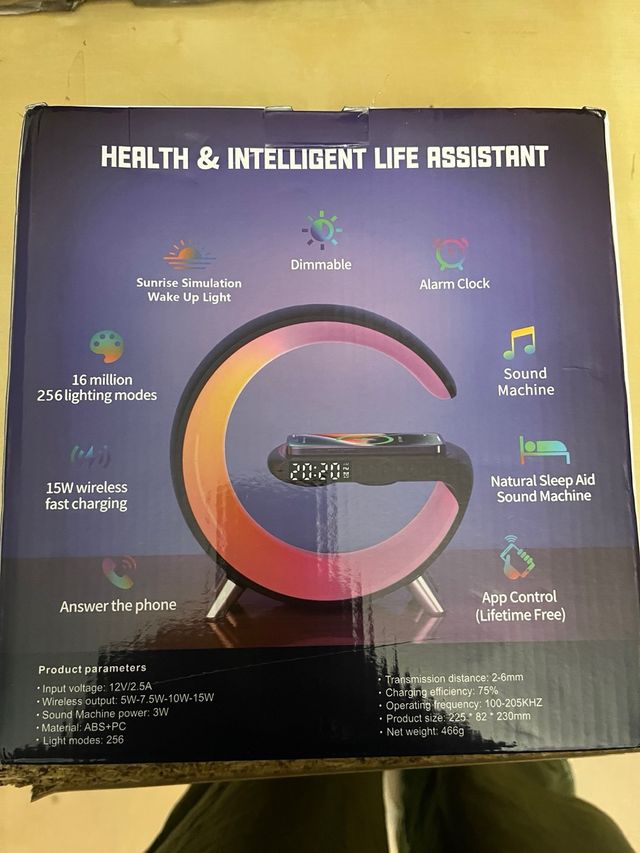 cargador con luz, sonido y reloj NUEVO