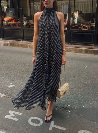 VESTIDO HALTER LUNARES ZARA COLLECTION