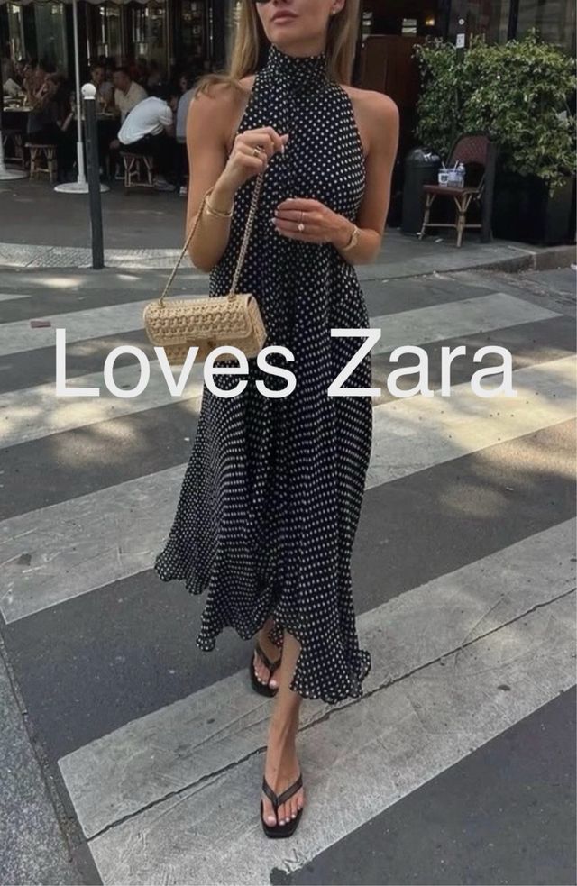 VESTIDO HALTER LUNARES ZARA COLLECTION