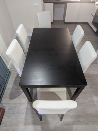Mesa comedor extensible a 260 cm con 6 sillas