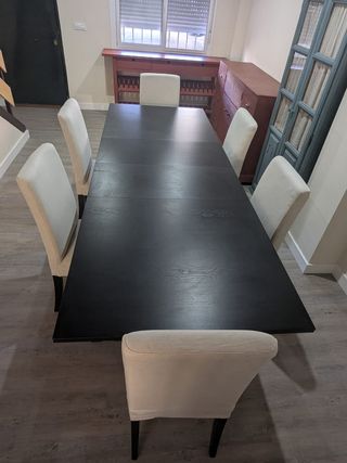 Mesa comedor extensible a 260 cm con 6 sillas