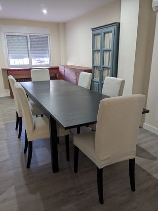 Mesa comedor extensible a 260 cm con 6 sillas