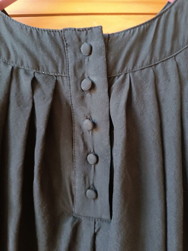 Vestido negro seda sin manga