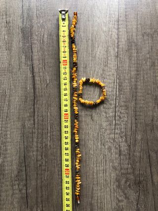Collar 34cm y Pulsera Ámbar niño