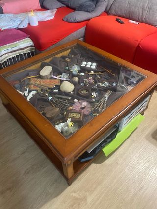 Mesa centro madera con cristal