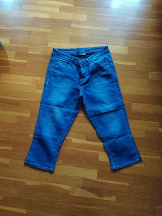 Pantalones pirata tejanos Slim - Azul