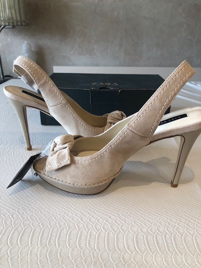 Zapatos Zara Mujer Beige Talla 39
