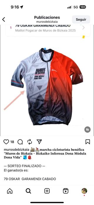 Maillot Pogacar firmado - Muros Bizkaia