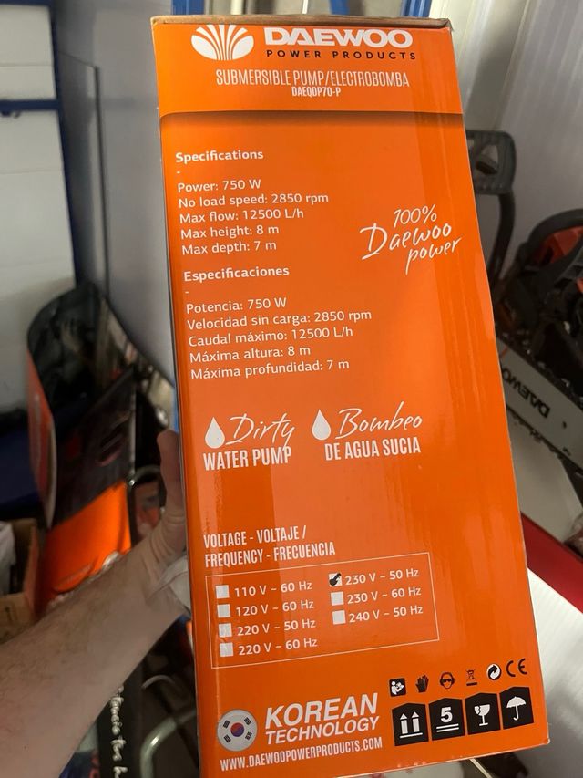 Bomba sumergible Daewoo 750W