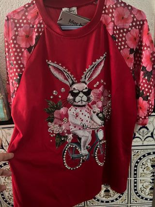 Camiseta roja Blue Berg pedrería