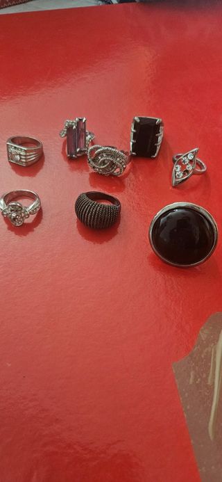 9 anillos plata & negro