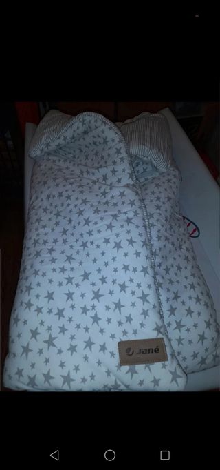Saco bebé estrellas gris