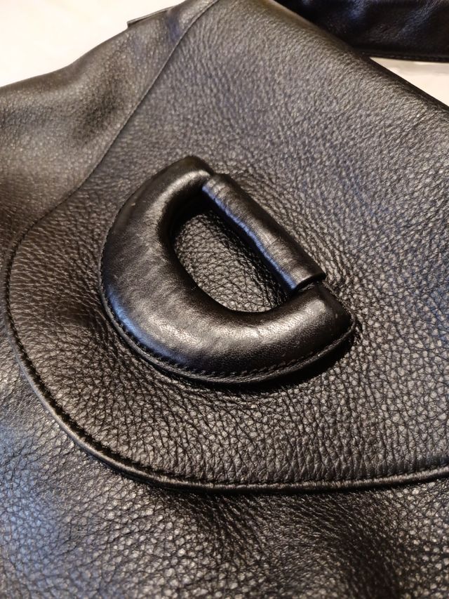 Bolso bandolera piel negra