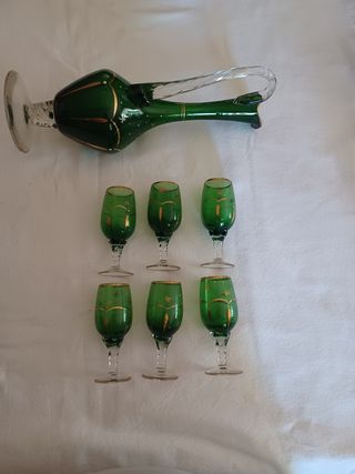 Jogo de Garrafa e Copos - Verde