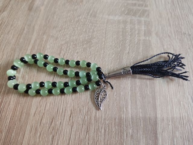 Pulsera cuentas verdes & negras