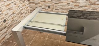 Mesa cristal extensible - Negro/Plata