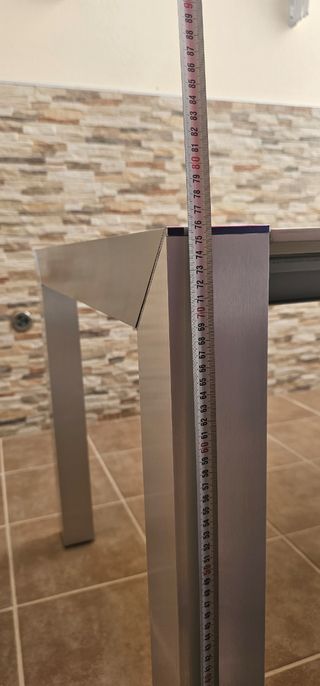 Mesa cristal extensible - Negro/Plata