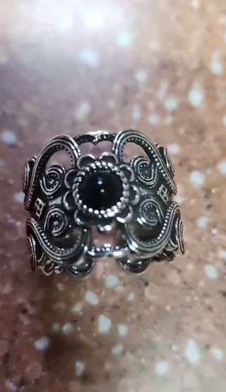 Anillo plata 925 piedra negra
