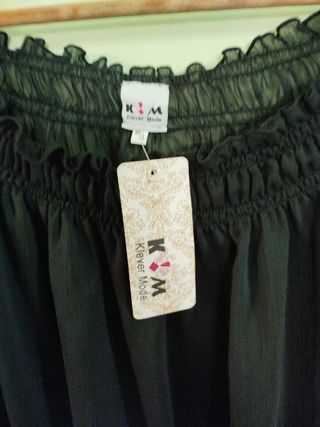 Blusa negra transparente mujer - Talla única