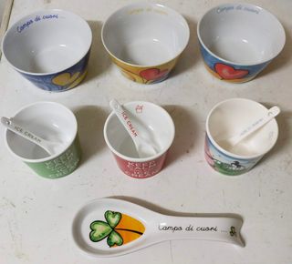 Set Gelato: 3 Ciotole + 3 Coppette +  Portamestolo