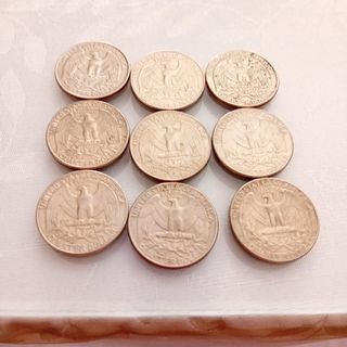 9 Monedas Cuarto de Dolar EEUU de muy buen estado