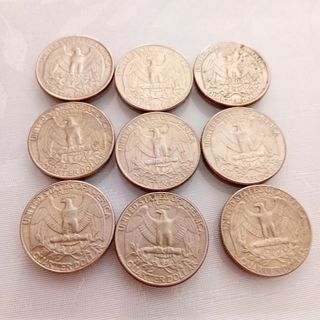 9 Monedas Cuarto de Dolar EEUU de muy buen estado