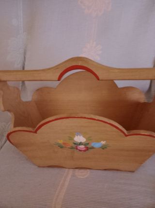 Revistero madera pintado - vintage