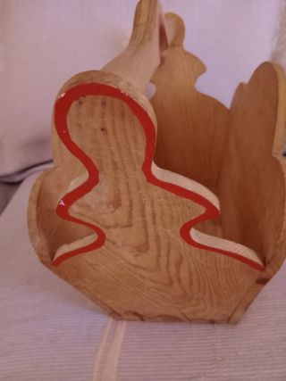 Revistero madera pintado - vintage