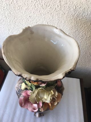 Jarrón muy antiguo Capodimonte 42 cm