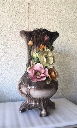 Jarrón muy antiguo Capodimonte 42 cm