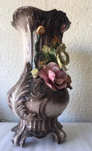 Jarrón muy antiguo Capodimonte 42 cm