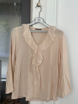 Blusa beige Esseose c/volante