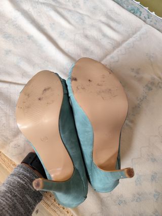 Zapatos tacón turquesa