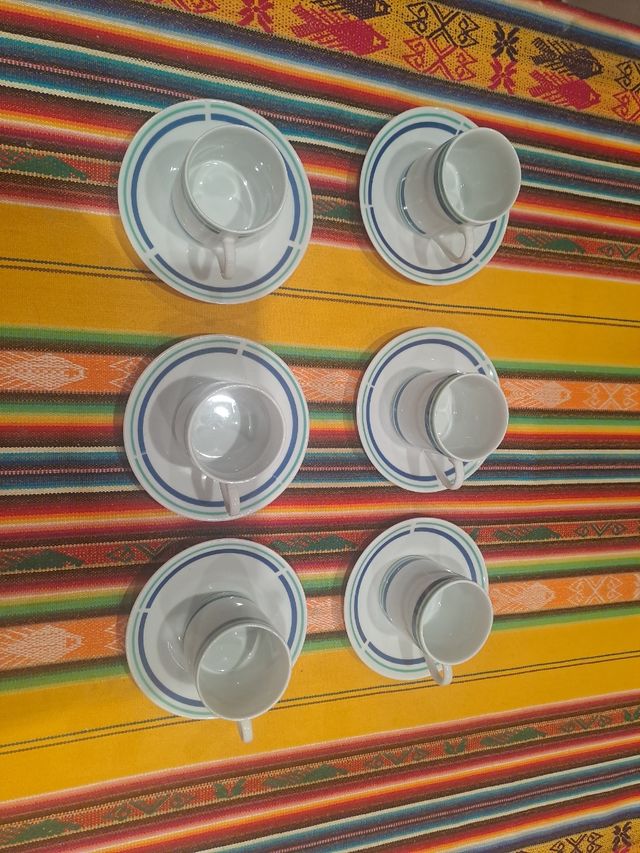 Juego de té 6 tazas porcelana