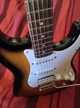 Guitarra eléctrica Fender squier doble pastilla.
