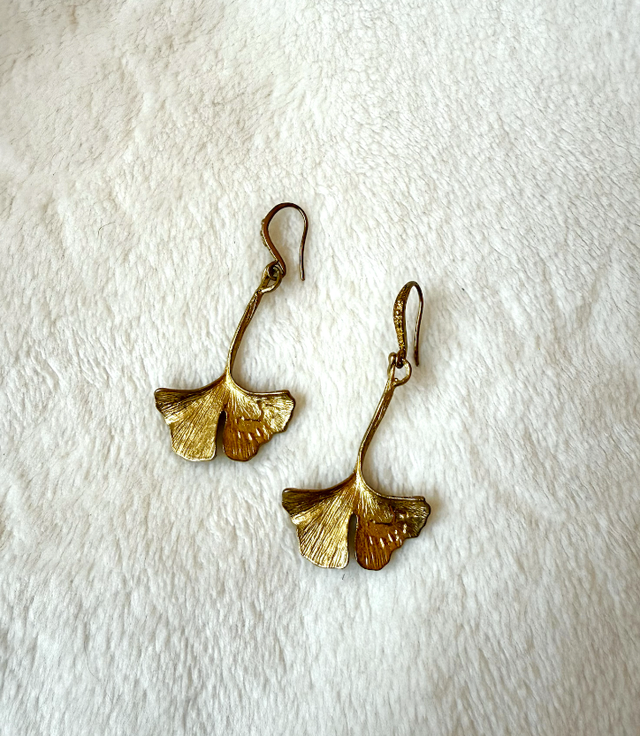 Pendientes Ginkgo dorados
