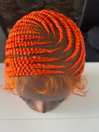 Peluca trenzas naranja