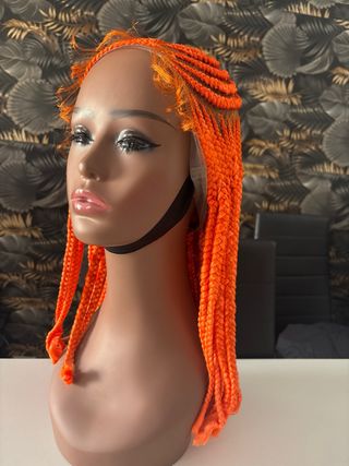 Peluca trenzas naranja