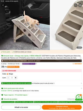 Escalera Mascotas Plegable - Nueva