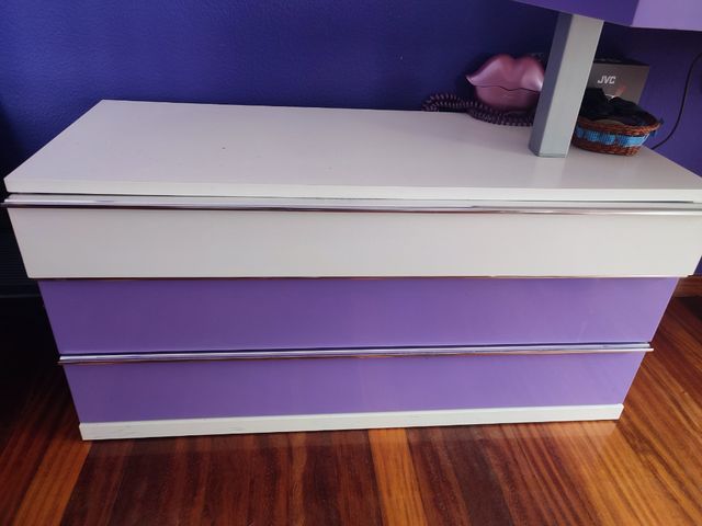 Cómoda 3 cajones - Blanco & Lila