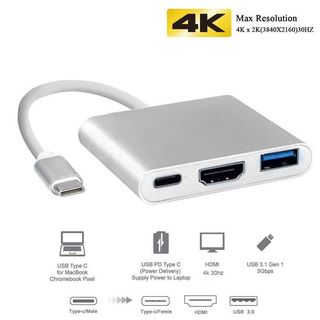 Adaptador USB-C 3 en 1 - HDMI, USB 3.0, PD